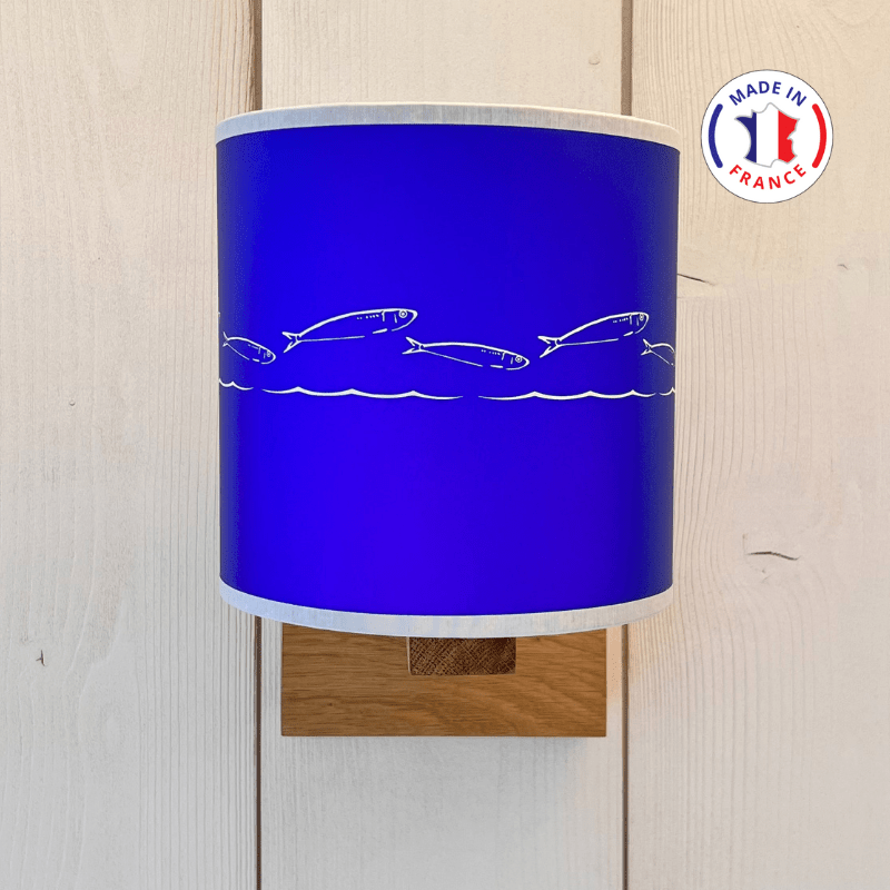 Blue fish wall sconce