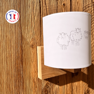 Applique bois Mouton vue de côté