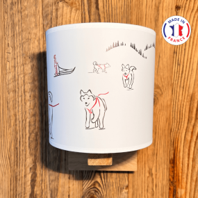 Sled dogs wall light + lamp...
