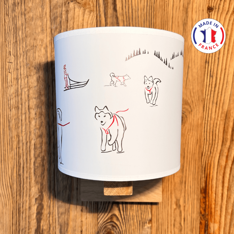 Sled dogs wall light + lamp wall bracket