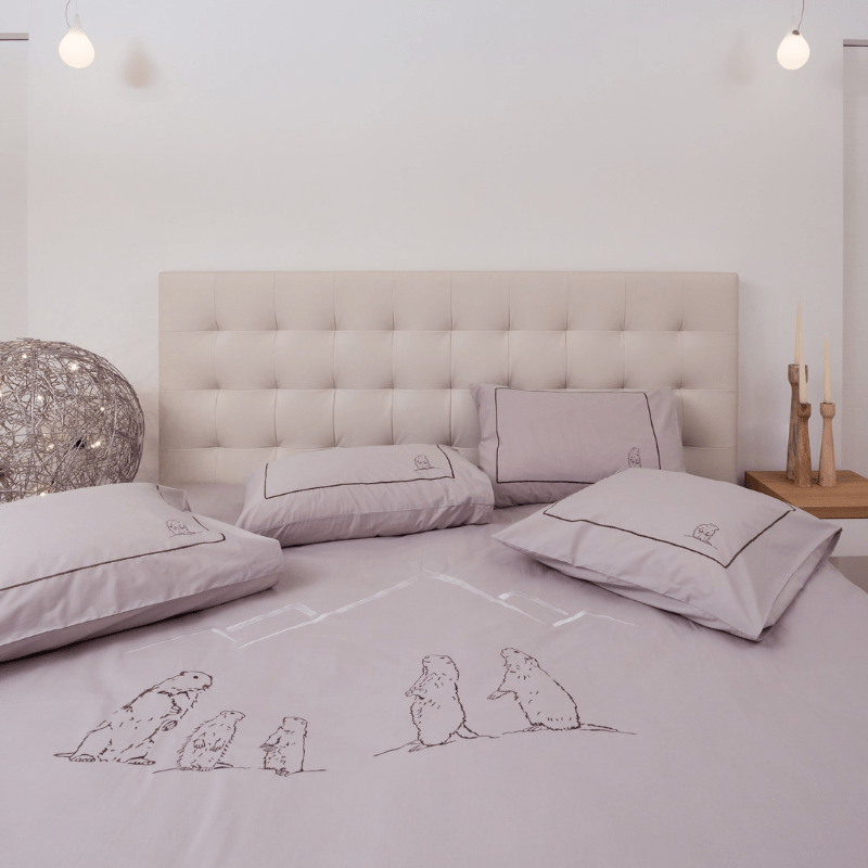 Copripiumino marmotta tortora