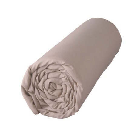 Drap de dessous Uni Taupe en percale de coton