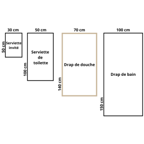 Schema delle dimensioni del telo doccia marmotta grigio.