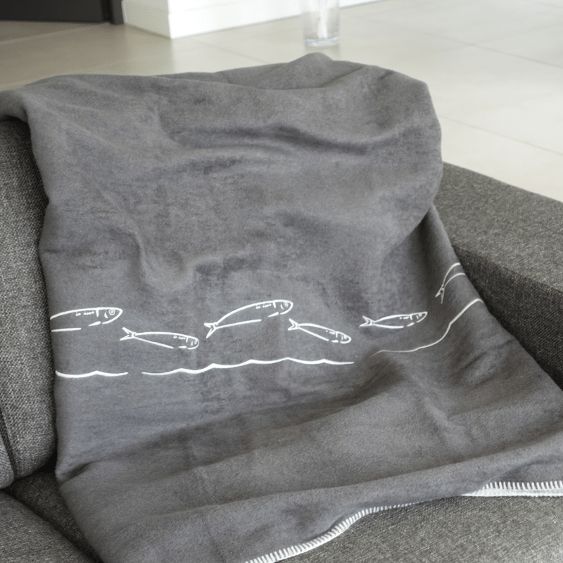 Plaid tema marino pesce