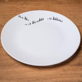 Dinner plate with fir trees...