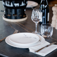 Plato llano  con abetos (paquete de 6)