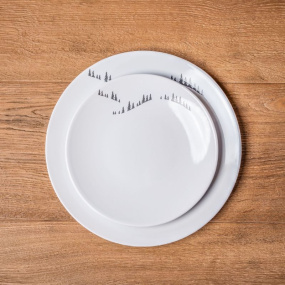 Assiette à dessert en faïence Forêt de sapin