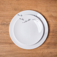 Assiette à dessert en faïence Forêt de sapin
