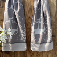 Chocolate cable car kitchen towel (Pack of 2)