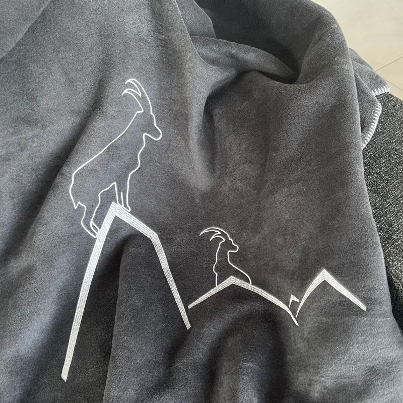 Plaid da montagna stambecco grigio