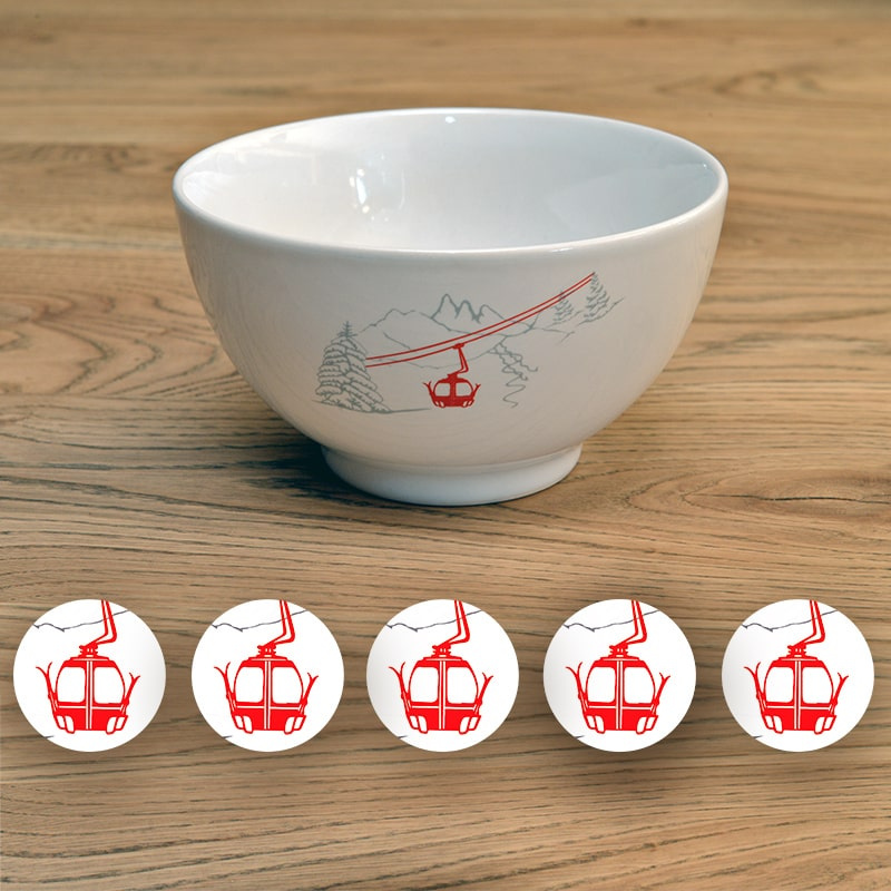 Red Cable car bowl (x6)