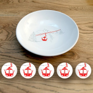 Soup plate with Red cable car (Pack of 6)