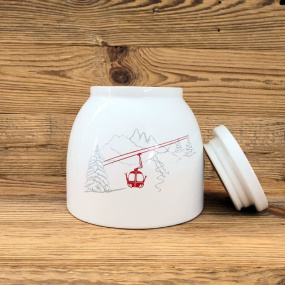 Mountain cable car cookie jar