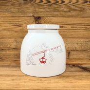 Mountain cable car cookie jar