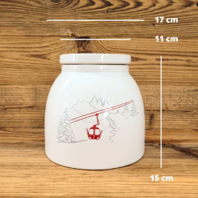 Mountain cable car cookie jar