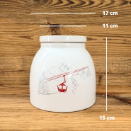 Mountain cable car cookie jar
