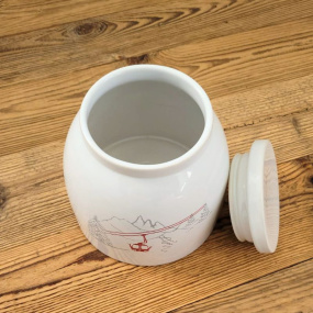 Mountain cable car cookie jar