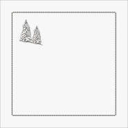 White pillowcase with fir trees 26 x 26 in