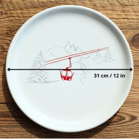 Mountain gondola serving platter dimensions.