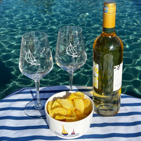 Seaside Tasting Glass with Sailboat Design (x6)