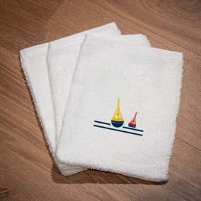 copy of White washcloths with a sailboat (Pack of 3)
