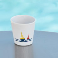 Tazza da caffè a tema mare con motivo boa da segnalazione.