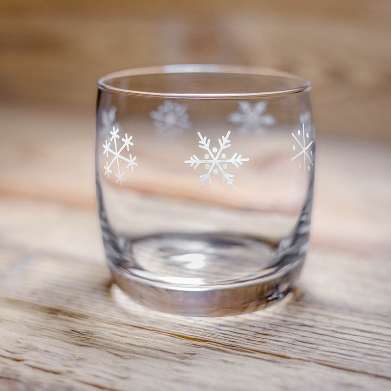 Vaso de agua Copos de Nieve (x6)