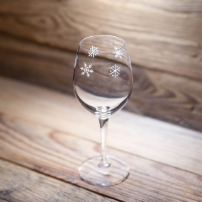 Verre à vin sérigraphié Flocon