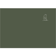 Rectangular mountain-themed pillowcase in green cotton percale, embroidered with a marmot motif.