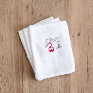 Guanto doccia (confezione da 3) disegno funivia rosso