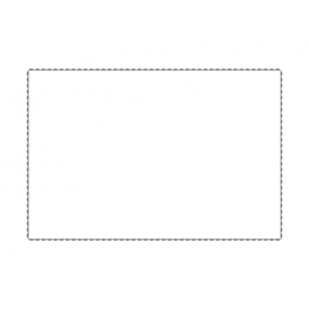 Rectangular white cotton percale pillowcase embroidered with a gray border.