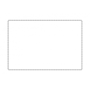 Rectangular white cotton percale pillowcase embroidered with a gray border.