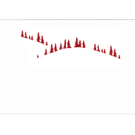 Taie d'oreiller 50x70 Forêt de sapins brodée rouge