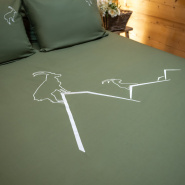 Green Duvet Cover with Ibex