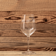 Mountain-style tasting glass with a snowflake pattern.