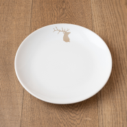 Assiette plate (Pack de 4) Cerf beige
