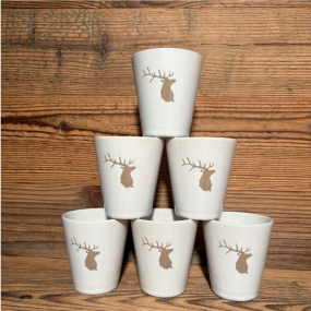 Tazza caffè con cervo beige (x6)