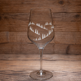 Verre à vin dégustation montagne sapin