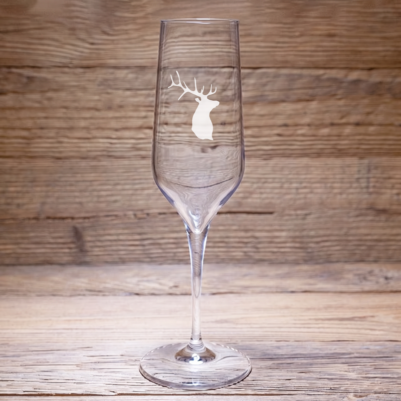 Flûte à champagne montagne à motif tête de cerf