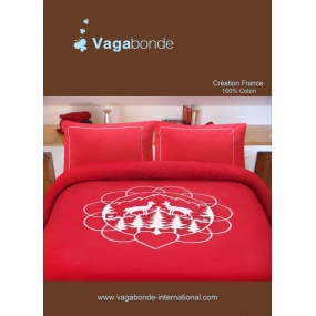 Duvet Cover Set In Red With Chamois