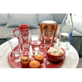 Verre bombé Flocon Blanc